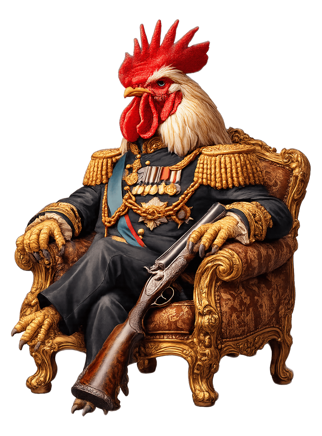 General Cornelius Redcrest, a rooster