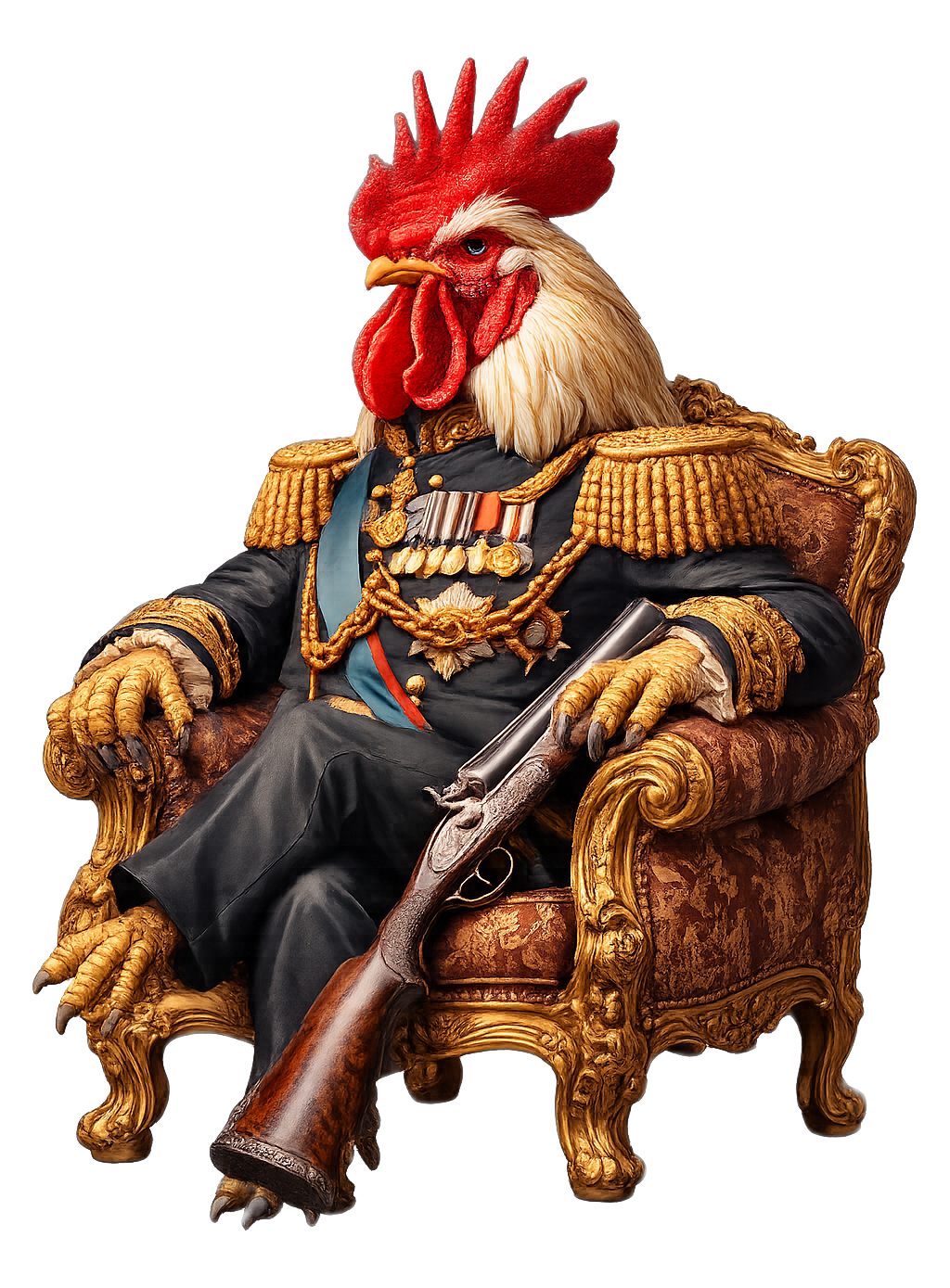 General Cornelius Redcrest, a rooster